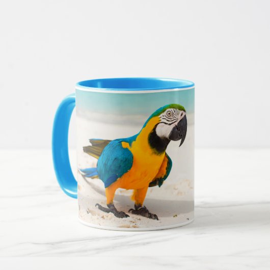 Individuelle Name Beach Parrot Tasse (Vorderseite Links)