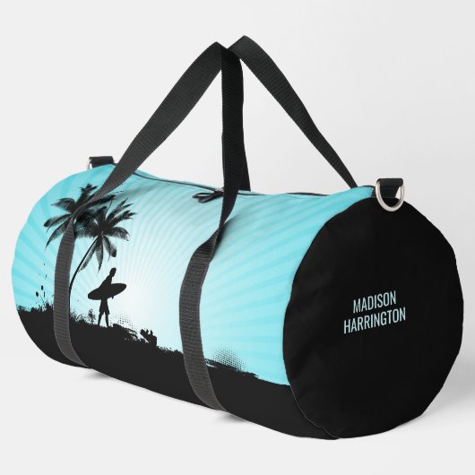Individuelle Name Beach Surfer Duffle Bag (Linke Ecke)