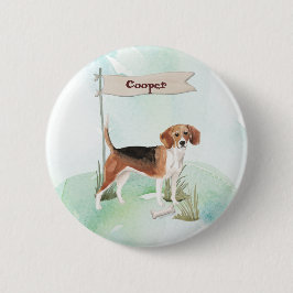 Individuelle Name Beagle Haustier Button