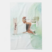 Individuelle Name Beagle Haustier Geschirrtuch (Vertikal)