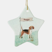 Individuelle Name Beagle Haustier Keramik Ornament (Rechts)