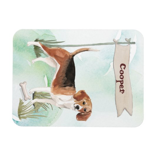 Individuelle Name Beagle Haustier Magnet (Horizontal)