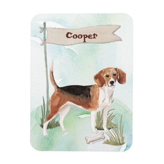 Individuelle Name Beagle Haustier Magnet (Vertikal)
