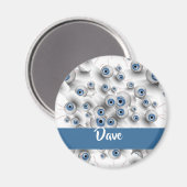 Individuelle Name beängstigende Augen Magnet (Vorderseite/Rückseite)