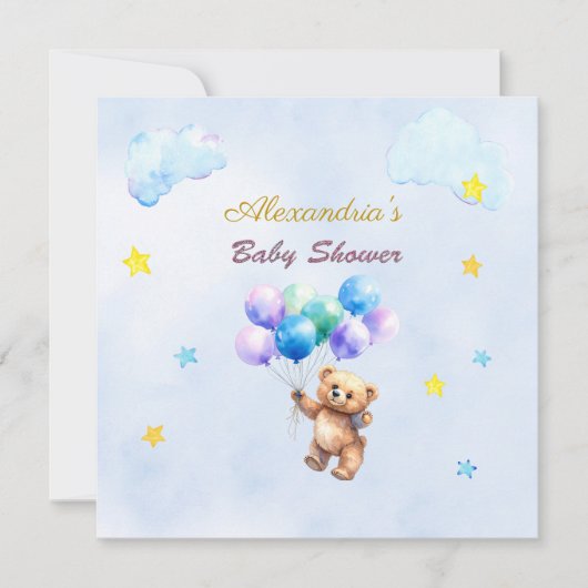 Individuelle Name Bear schwimmende Ballons Babydus (Vorderseite)