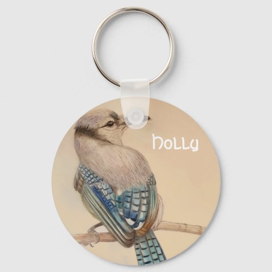 Individuelle Name Beautiful Bird Key Ring Schlüsselanhänger (Vorderseite)