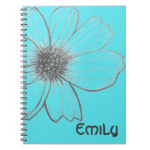 Individuelle Name Beautiful Blume aquamarines Desi Notizblock (Vorderseite)
