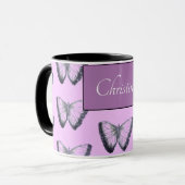 Individuelle Name Beautiful Butterfly Tasse (Vorderseite Links)