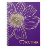 Individuelle Name Beautiful Gold Blume Design Note Notizblock (Vorderseite)