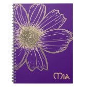 Individuelle Name Beautiful Gold Blume Design Note Notizblock (Vorderseite)