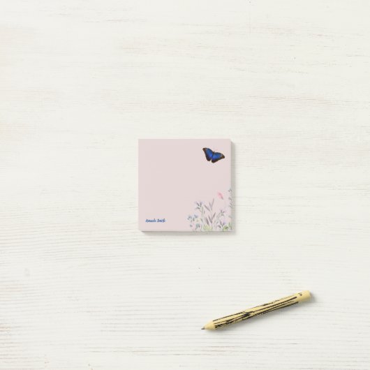 individuelle Name Beautiful Morpho Butterfly Wildb Post-it Klebezettel (Auf Schreibtisch)