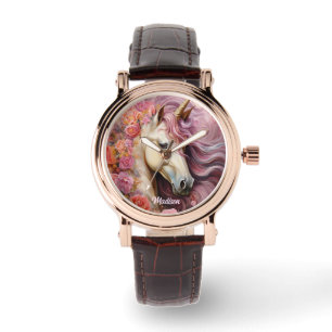 Individuelle Name Beautiful Unicorn Armbanduhr