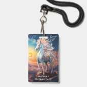 Individuelle Name Beautiful Unicorn Ausweis (Vorderseite mit Lanyard)