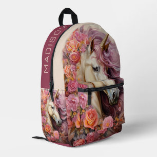 Individuelle Name Beautiful Unicorn Bedruckter Rucksack