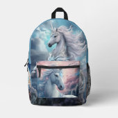 Individuelle Name Beautiful Unicorn Bedruckter Rucksack (Vorderseite)