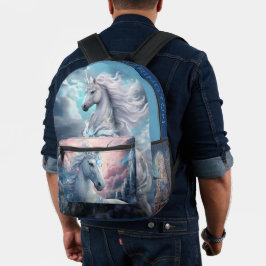 Individuelle Name Beautiful Unicorn Bedruckter Rucksack