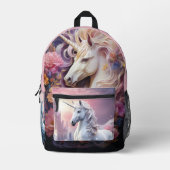 Individuelle Name Beautiful Unicorn Bedruckter Rucksack (Vorderseite)