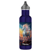 Individuelle Name Beautiful Unicorn Edelstahlflasche (Rechts)