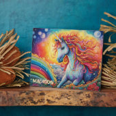 Individuelle Name Beautiful Unicorn Fotoplatte (Seite)