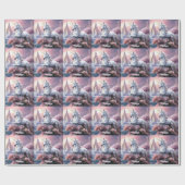 Individuelle Name Beautiful Unicorn Geschenkpapier (Flach)