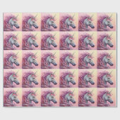 Individuelle Name Beautiful Unicorn Geschenkpapier (Flach)
