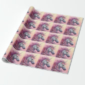 Individuelle Name Beautiful Unicorn Geschenkpapier (Ungerollt)