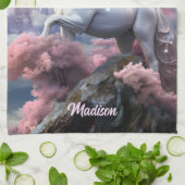 Individuelle Name Beautiful Unicorn Geschirrtuch (Gefaltet)