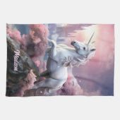 Individuelle Name Beautiful Unicorn Geschirrtuch (Horizontal)
