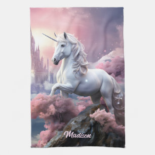 Individuelle Name Beautiful Unicorn Geschirrtuch