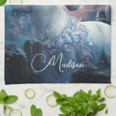 Individuelle Name Beautiful Unicorn Geschirrtuch (Gefaltet)