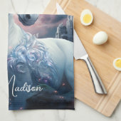Individuelle Name Beautiful Unicorn Geschirrtuch (Viertel Falte)