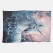 Individuelle Name Beautiful Unicorn Geschirrtuch (Horizontal)