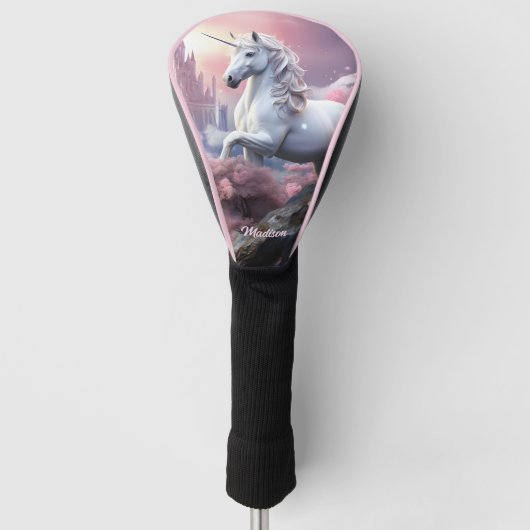 Individuelle Name Beautiful Unicorn Golf Headcover (Vorderseite)