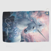 Individuelle Name Beautiful Unicorn Golfhandtuch (Horizontal)