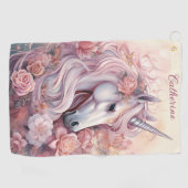 Individuelle Name Beautiful Unicorn Golfhandtuch (Horizontal)