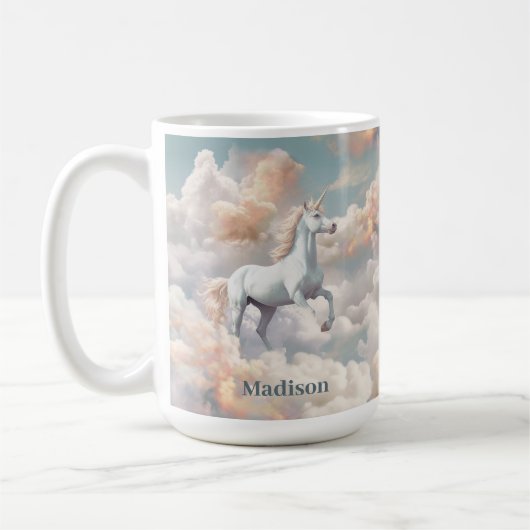 Individuelle Name Beautiful Unicorn Kaffeetasse (Links)