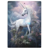 Individuelle Name Beautiful Unicorn Klemmbrett (Rückseite)