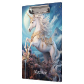 Individuelle Name Beautiful Unicorn Klemmbrett (Links)
