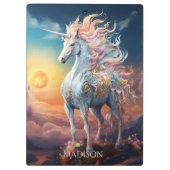 Individuelle Name Beautiful Unicorn Klemmbrett (Rückseite)