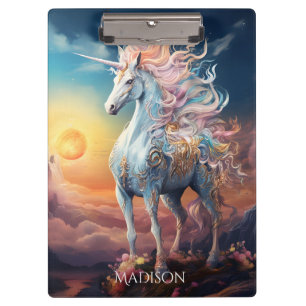 Individuelle Name Beautiful Unicorn Klemmbrett
