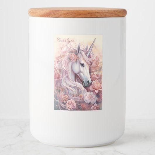 Individuelle Name Beautiful Unicorn Lebensmitteletikett (Vorderseite)