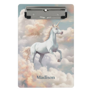 Individuelle Name Beautiful Unicorn Mini Klemmbrett