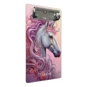 Individuelle Name Beautiful Unicorn Mini Klemmbrett (Schrägansicht)