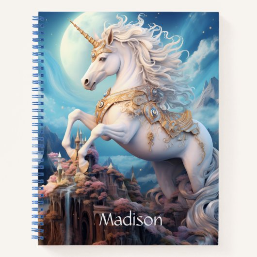 Individuelle Name Beautiful Unicorn Notizblock (Vorderseite)