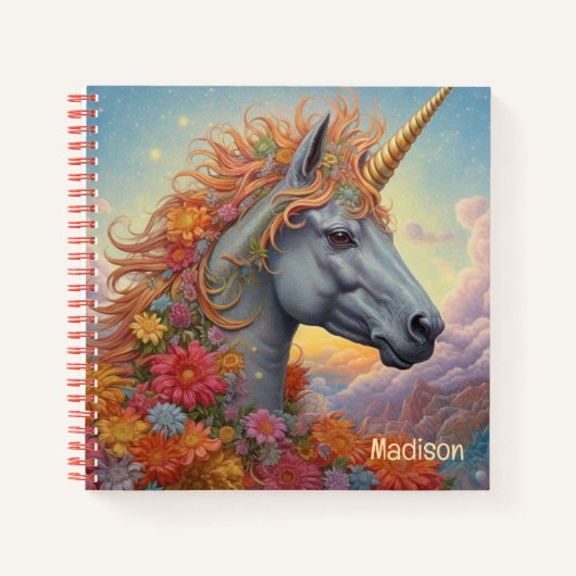 Individuelle Name Beautiful Unicorn Notizblock (Vorderseite)