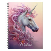 Individuelle Name Beautiful Unicorn Notizblock (Vorderseite)