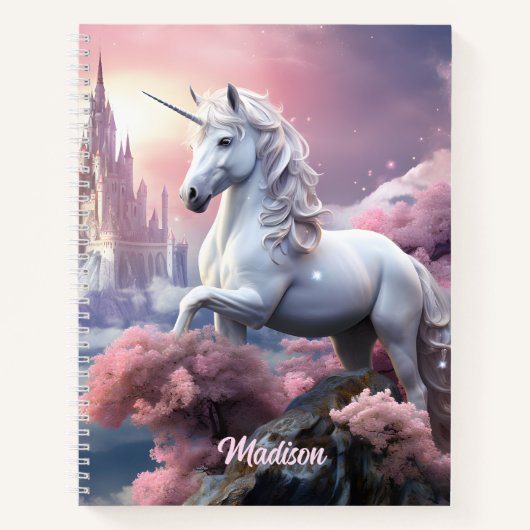 Individuelle Name Beautiful Unicorn Notizblock (Vorderseite)