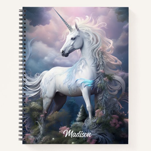 Individuelle Name Beautiful Unicorn Notizblock (Vorderseite)
