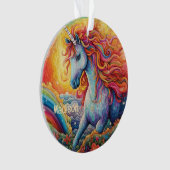 Individuelle Name Beautiful Unicorn Ornament (Vorderseite)