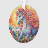 Individuelle Name Beautiful Unicorn Ornament (Vorderseite)